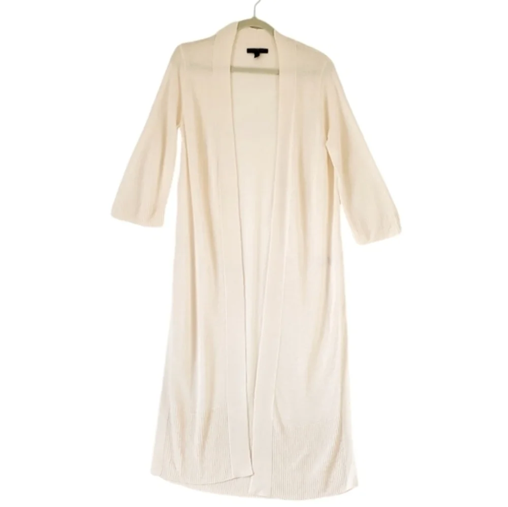 Banana Republic‎ Long Ivory Knit Open Sweater Wrap Size Small Women